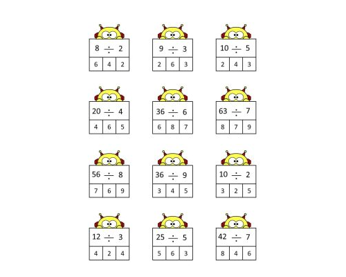 Fichas de divisiones