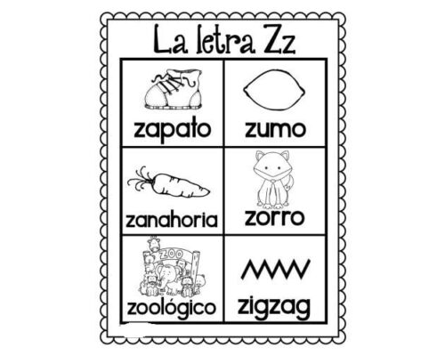 Fichas de la Z para colorear 2