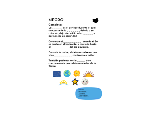 Fichas de color negro para escribir 1
