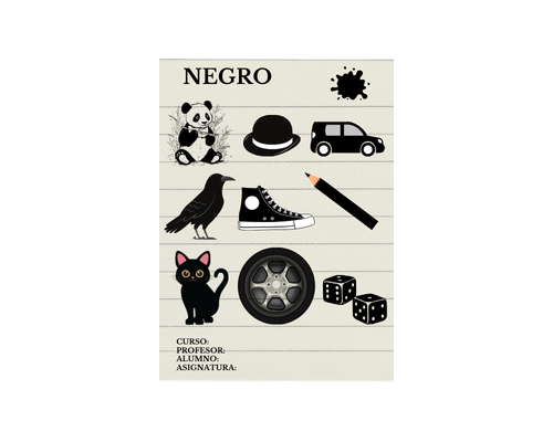 Fichas de color negro para imprimir 1