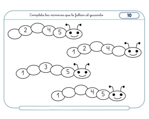 Fichas de los números del 1 al 5 para niños 2