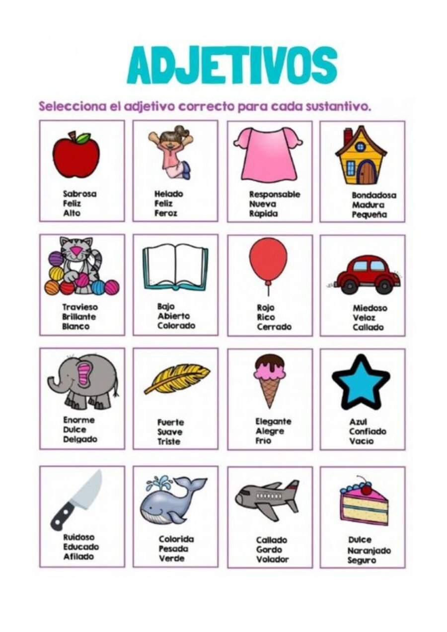 Ficha de adjetivos lengua 3