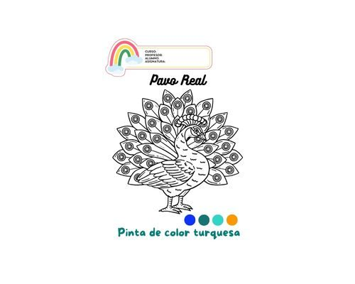 Fichas de color turquesa para colorear 2