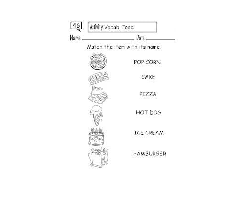 Preguntas frecuentes sobre las fichas de comida en inglés para imprimir 2