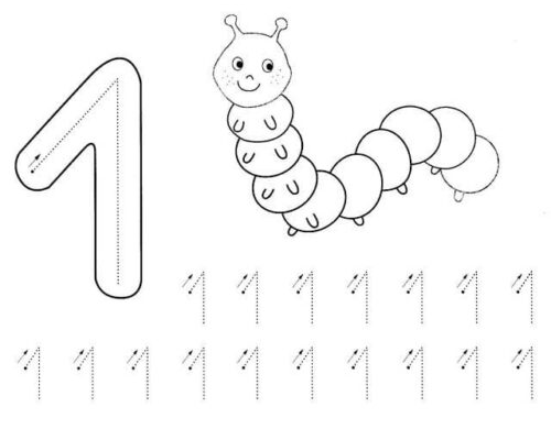 Juegos y actividades para colorear y contar el número 1 3