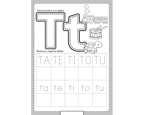 Fichas de la T para imprimir 1