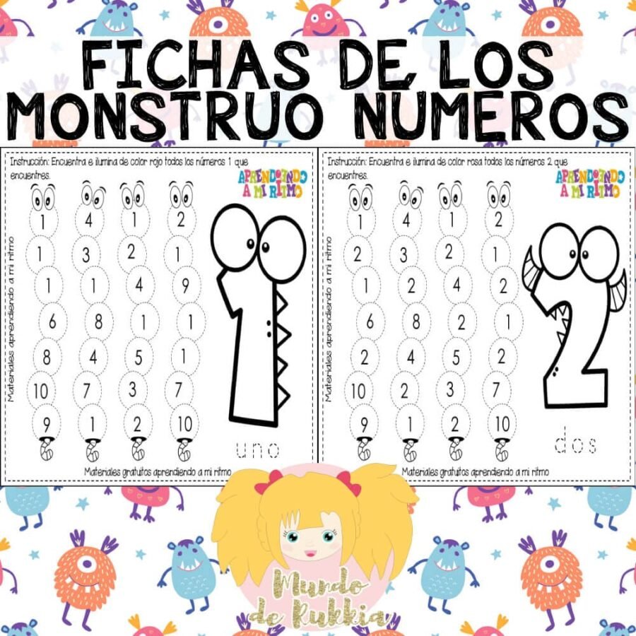 Fichas de colores para actividades de matemáticas y números 3
