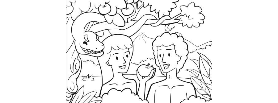 Fichas de Adán y Eva para colorear 3