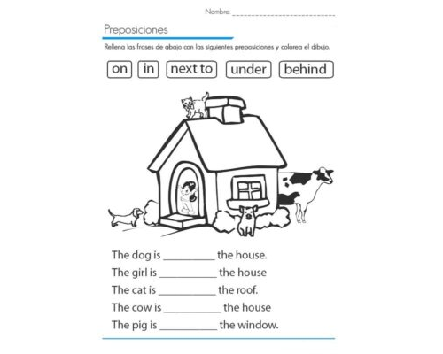 Fichas de inglés para el repaso en casa 2