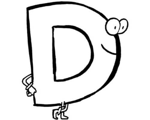 Fichas de la D para colorear 1