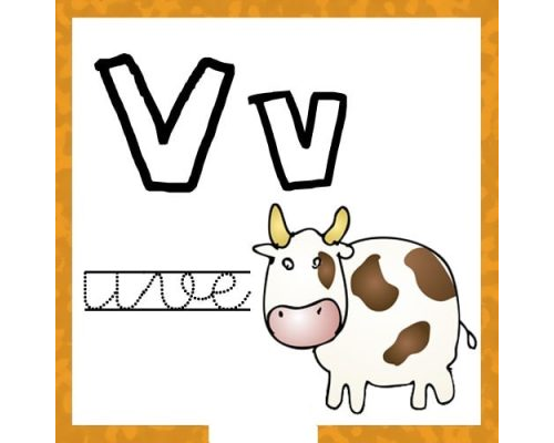 Fichas de la V para colorear 3