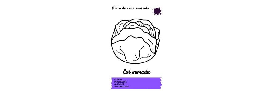 Fichas de color morado para colorear 2