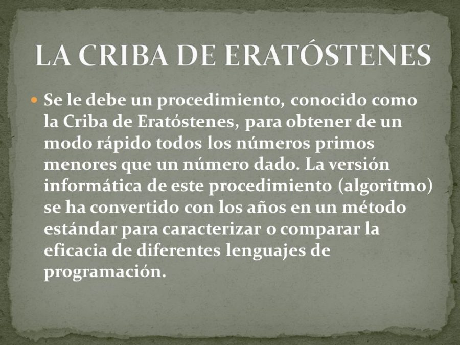 Qué es la criba de Eratóstenes 1