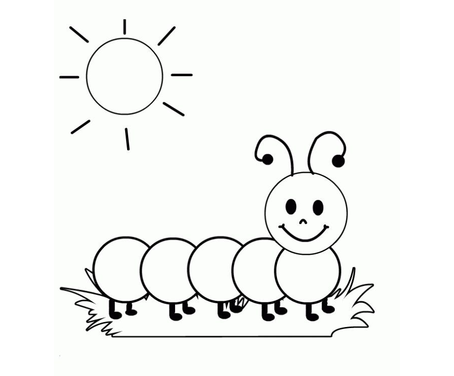 Fichas de gusanos para colorear 2