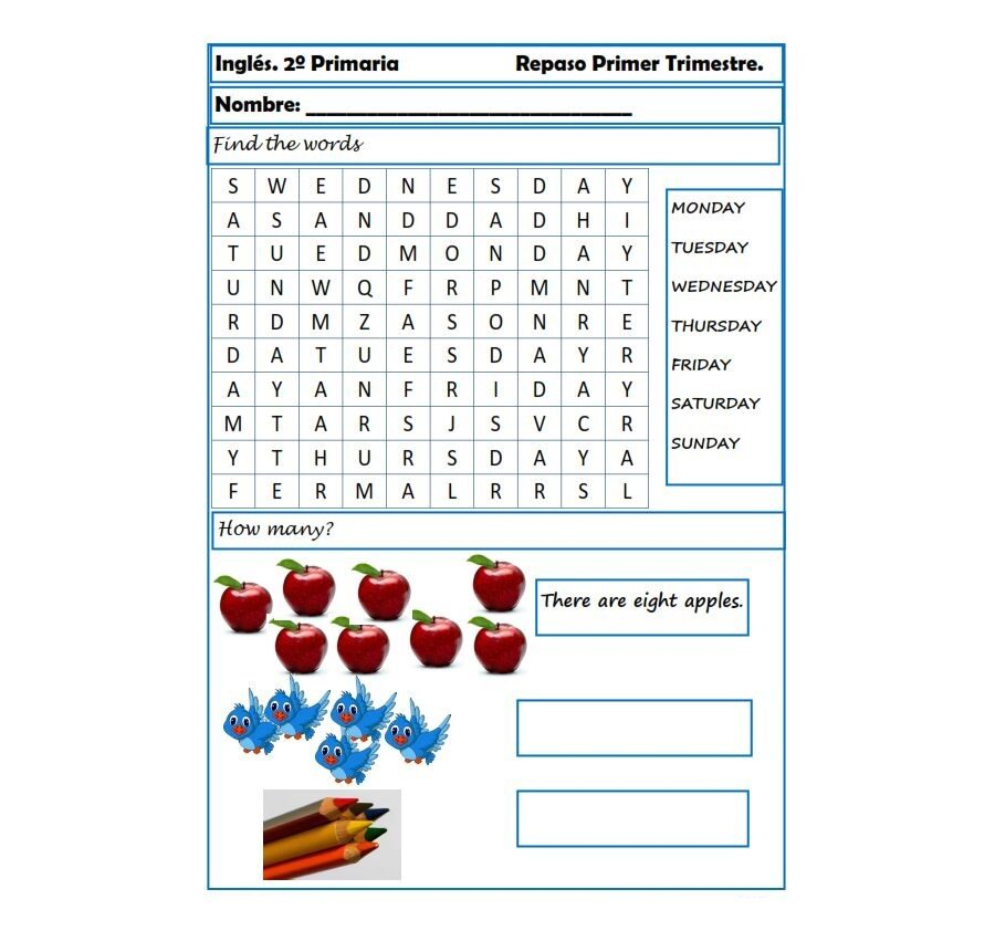 Refuerzo de la práctica de ejercicios de inglés interactivos 1