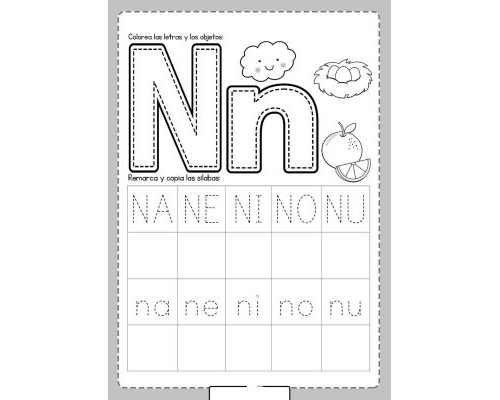 Fichas de la N para imprimir 1