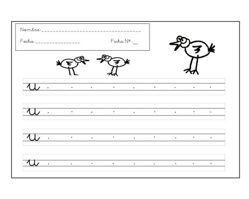 Fichas de la u minúscula 3