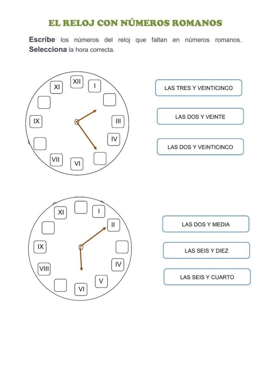 Numeración romana en relojes y cronogramas 2