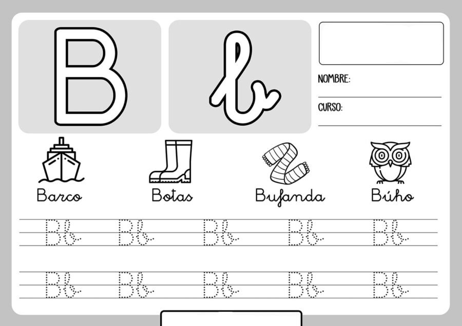 Fichas de la B para colorear 1