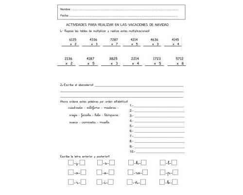Fichas de repaso 3 primaria para matemáticas 1