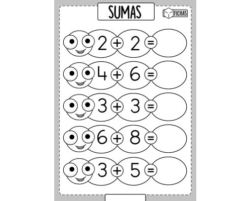 Fichas de sumar para desarrollar el razonamiento lógico 2