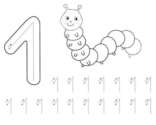 Juegos y actividades para colorear y contar el número 1 3