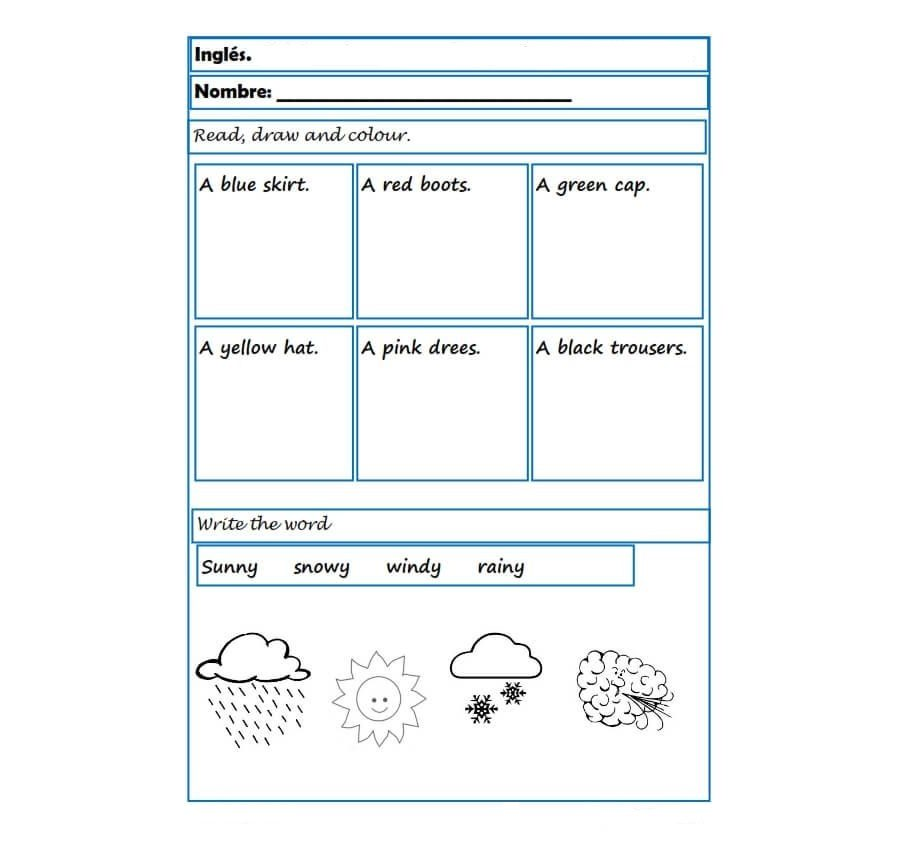 Integración de las fichas de inglés 5 primaria en el plan de estudios 3