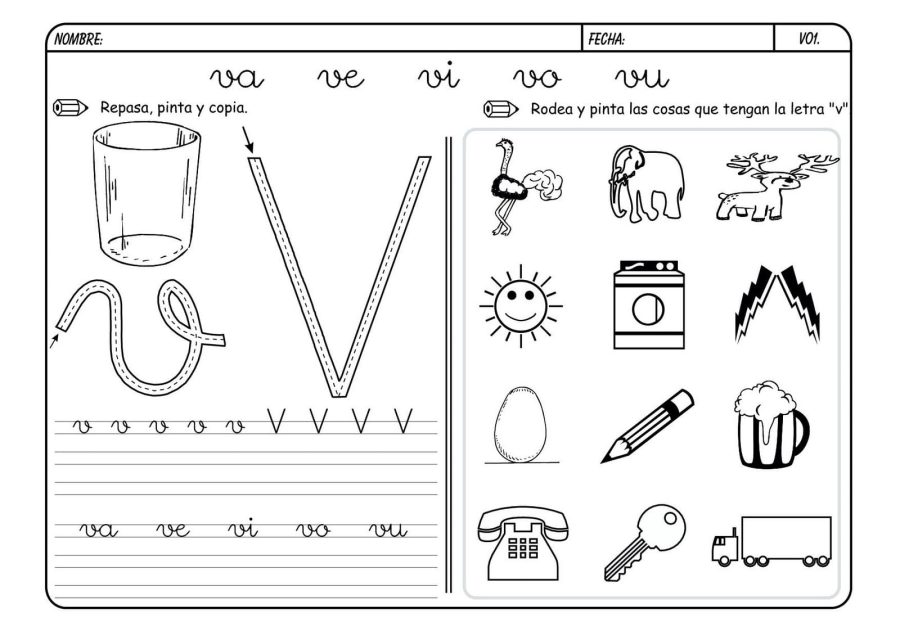Fichas de la V mayúscula 1