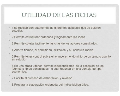 Definición y utilidad de las fichas 1