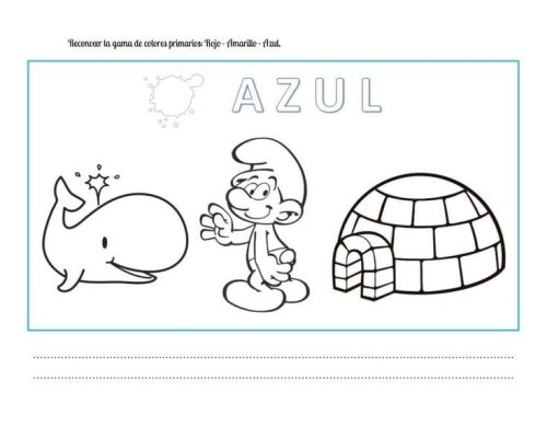 Fichas de color azul para primaria 2