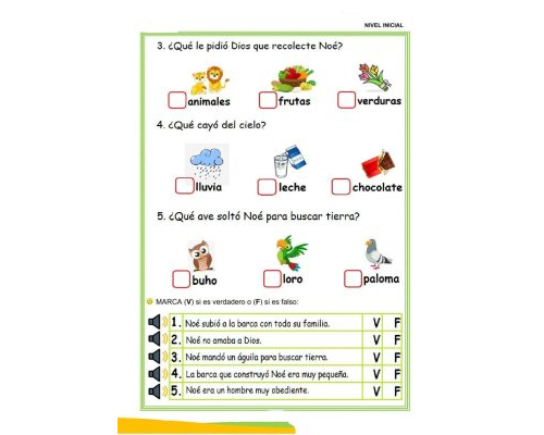 Fichas del arca de Noé para escribir 2