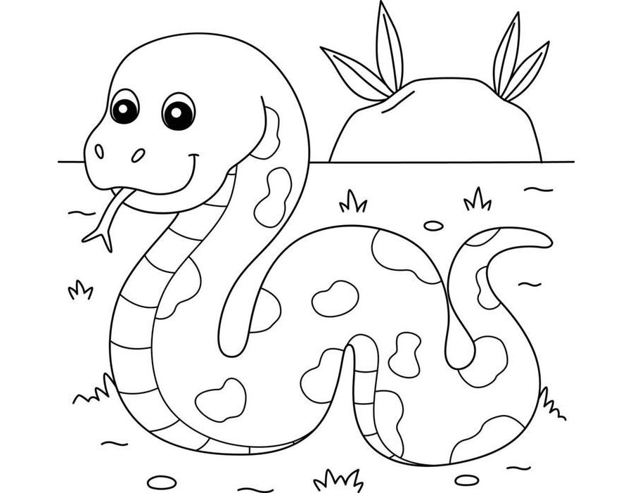 Fichas de serpientes para colorear 1