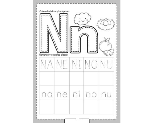 Fichas de la N para imprimir 1