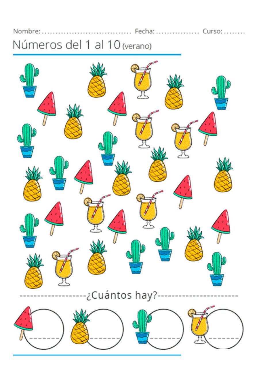 Ficha de verano matematicas 3