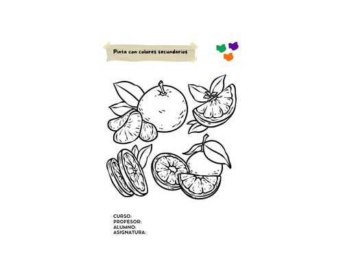 Fichas de colores secundarios para colorear 1