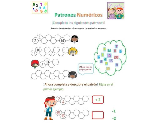 Fichas de series numéricas y patrones 1
