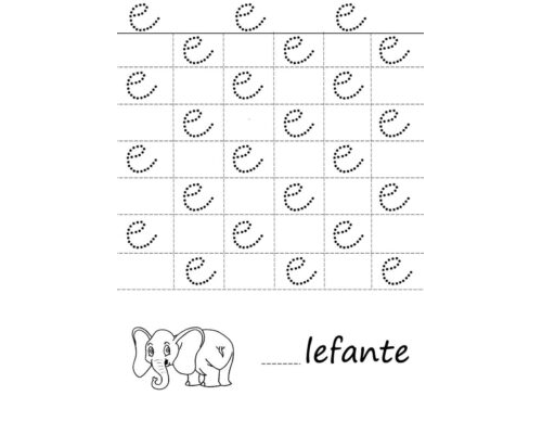 Fichas de la e minúscula 1