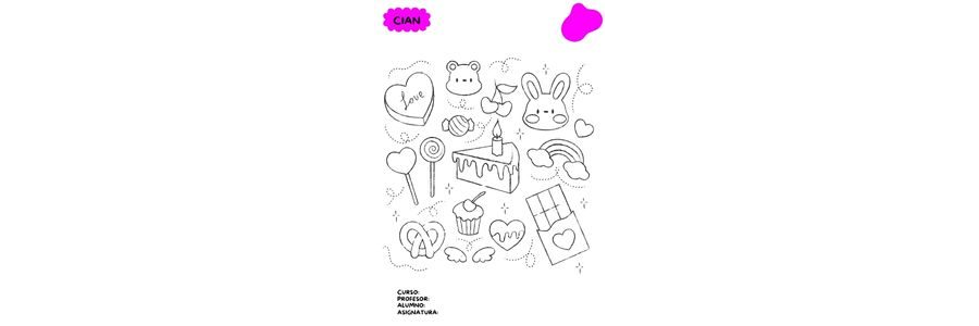 Fichas de color magenta para colorear 2