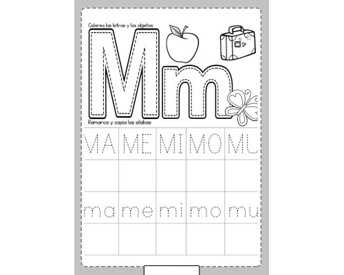 Fichas de la M para colorear 2