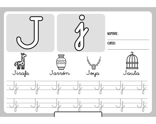 Fichas de la j minúscula 1