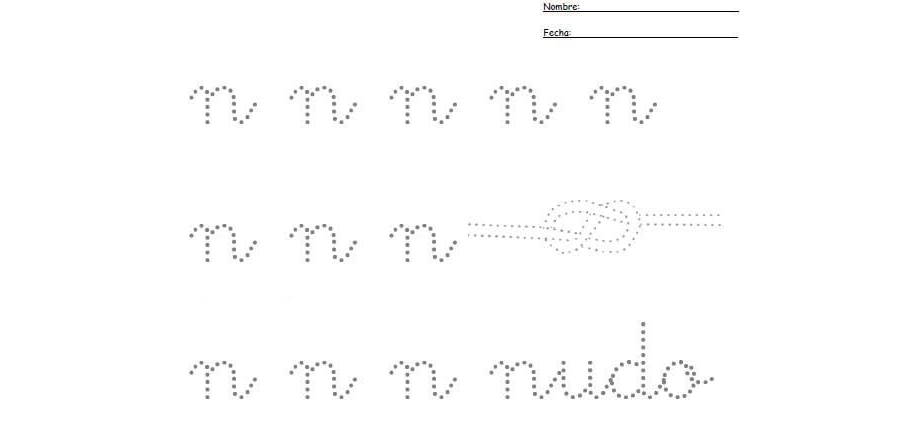 Fichas de la n minúscula 1