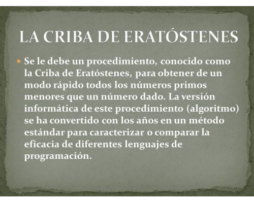 Qué es la criba de Eratóstenes 1
