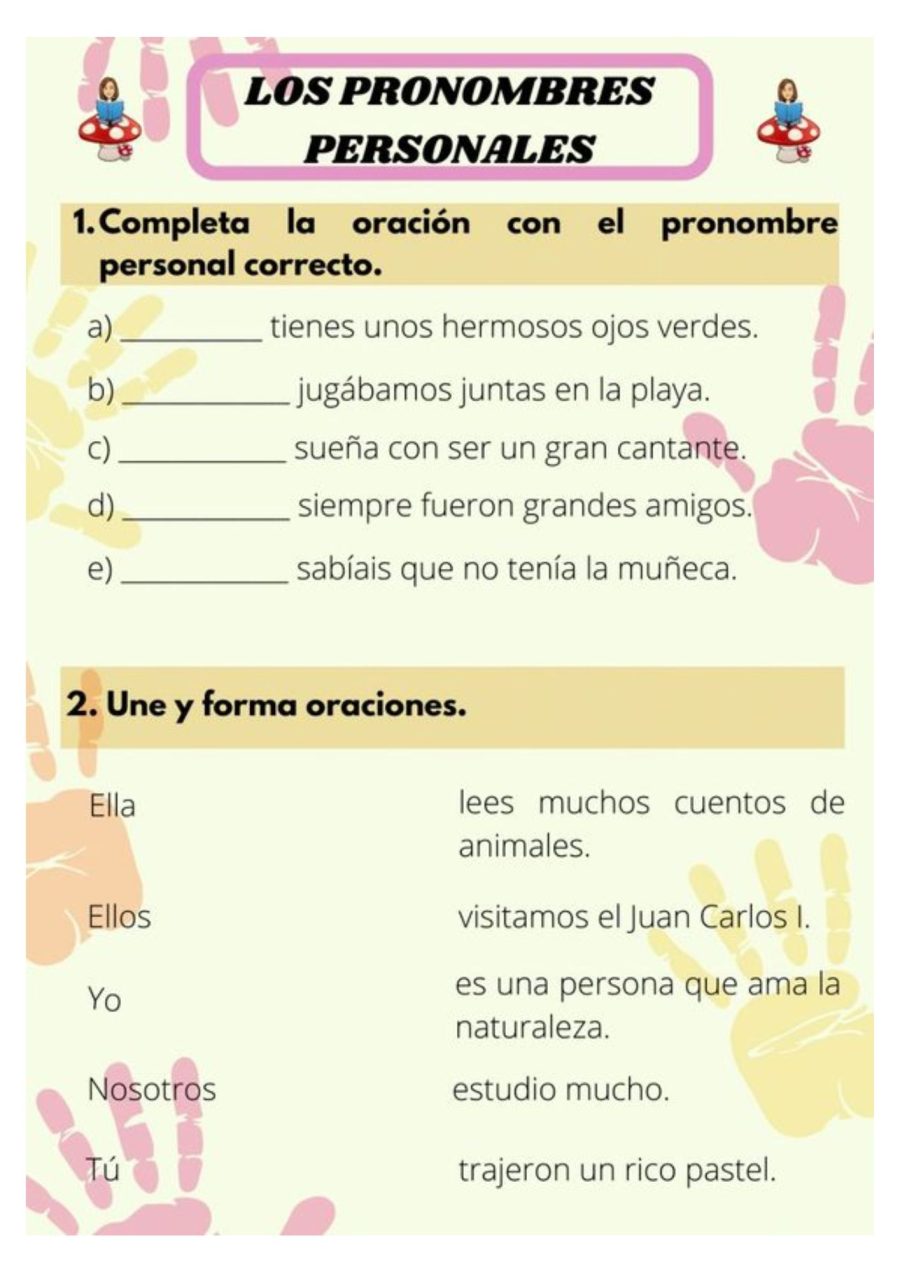 Ficha de pronombres personales interactiva 3