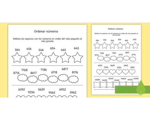 Fichas para contar, ordenar y sumar números 1