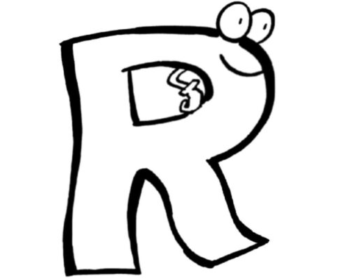 fichas de la R para colorear 1