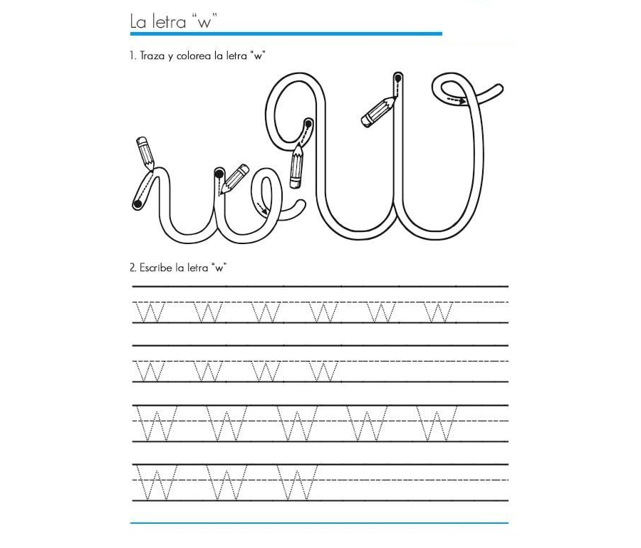 Fichas de la w minúscula 3