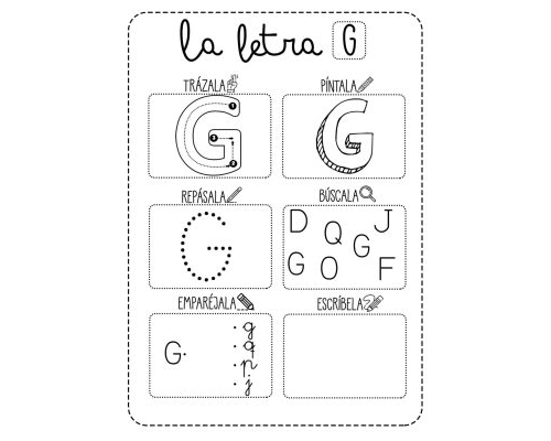 Fichas de la G para imprimir 3