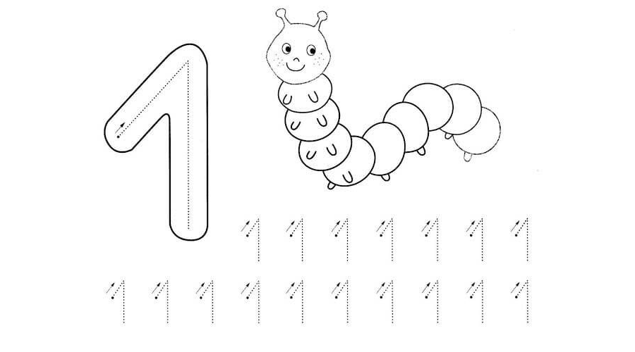 Juegos y actividades para colorear y contar el número 1 3