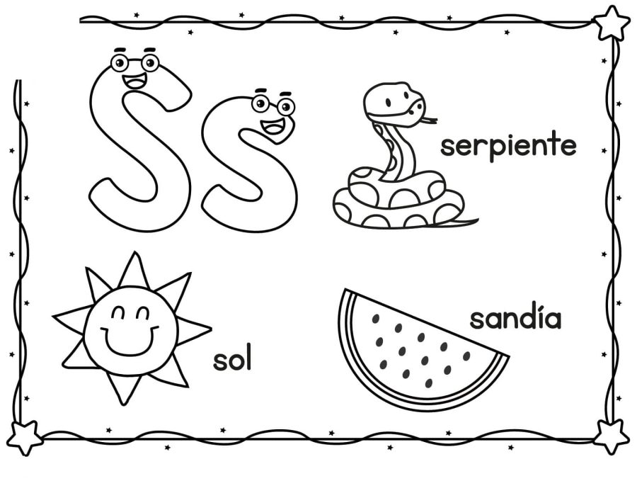 Fichas de la S para colorear 3