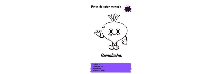 Fichas de color morado para colorear 1